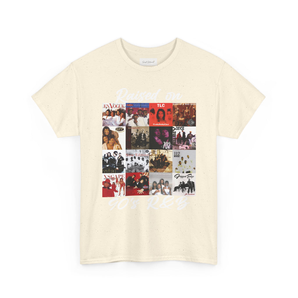 90s R&B Collage Tee – "Raised On 90's R&B" Retro Music T-Shirt
