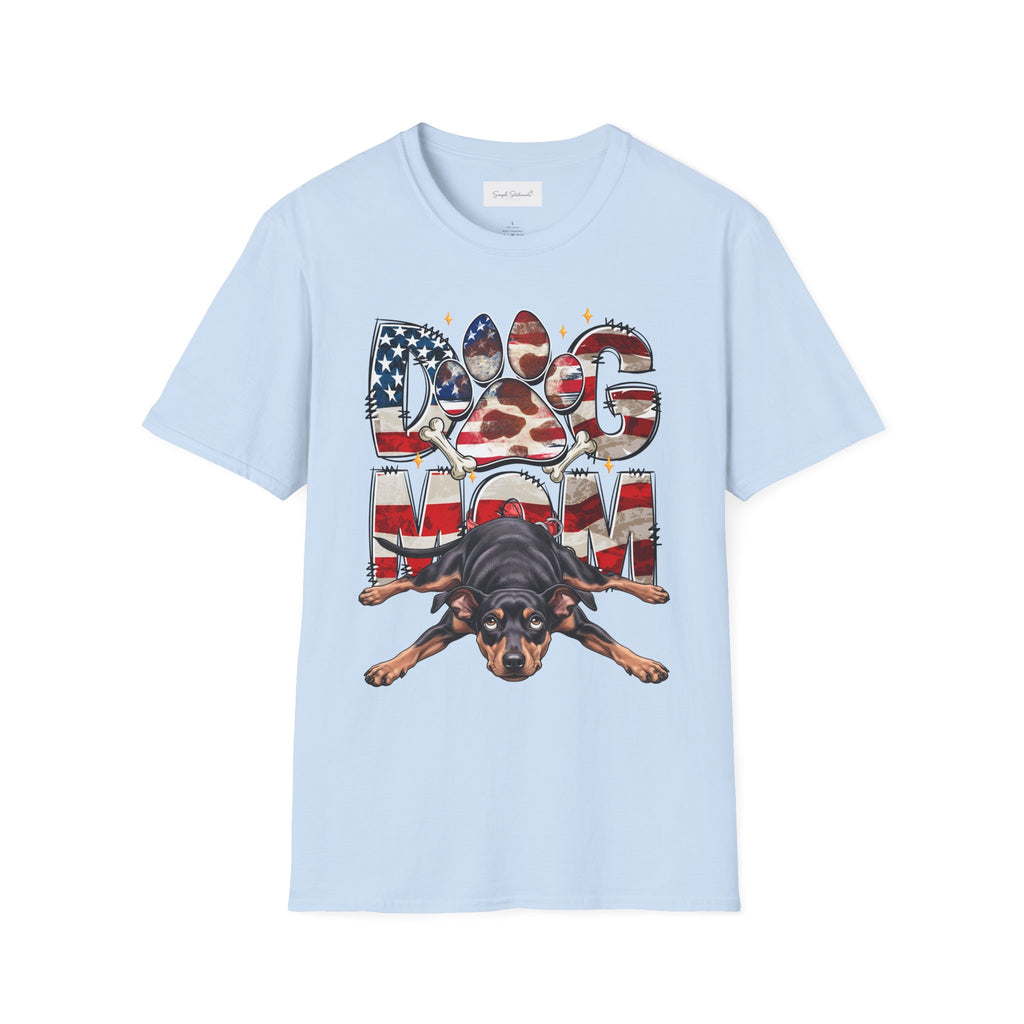 Dog Mom American Flag Paw T-Shirt — Patriotic Pet Lover Tee