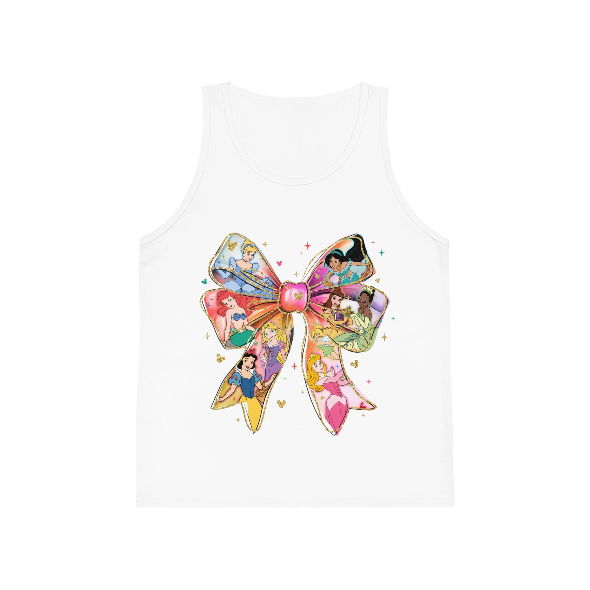 Princess Bow Kids Tank Top — Colorful Disney Princess Ribbon Graphic
