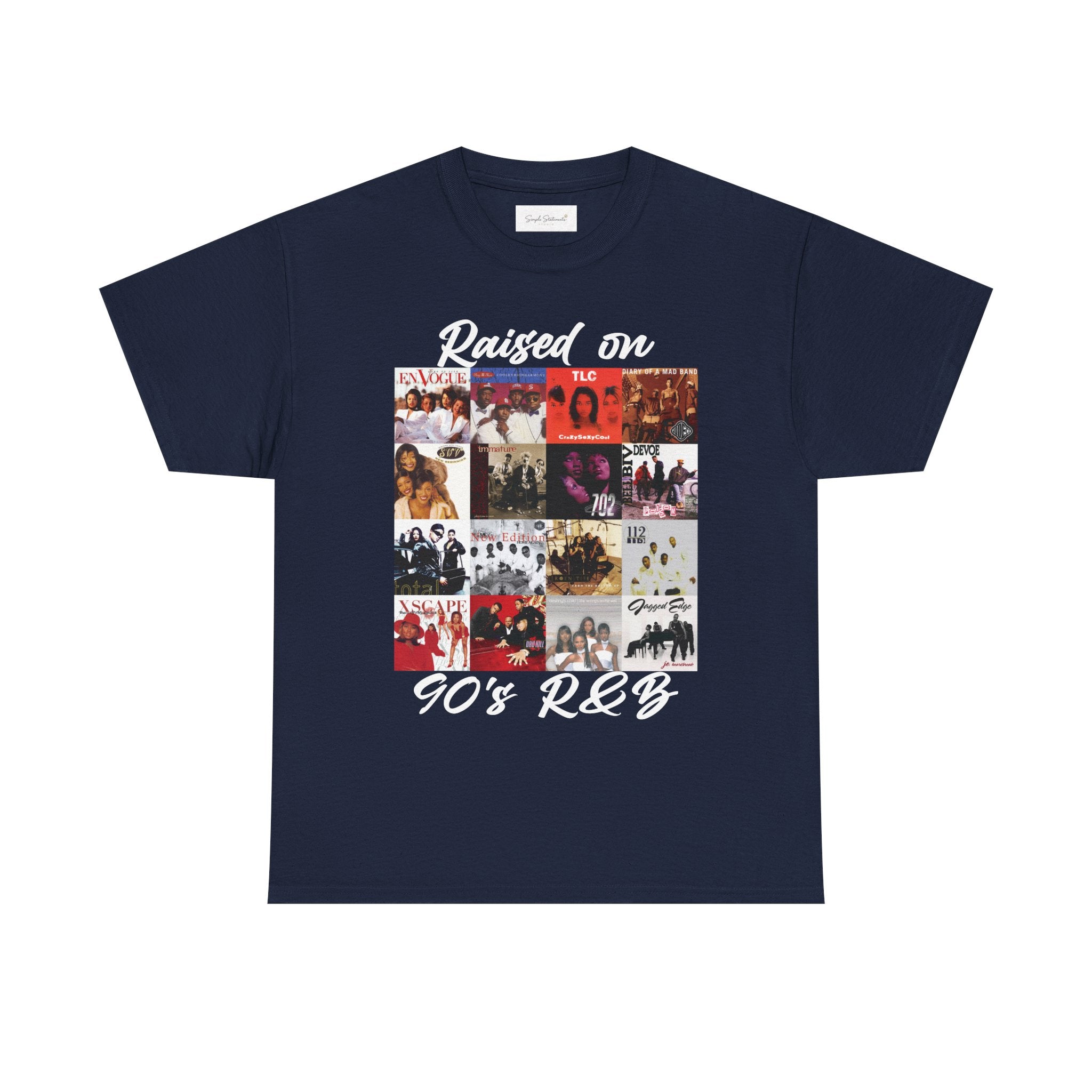 90s R&B Collage Tee – "Raised On 90's R&B" Retro Music T-Shirt