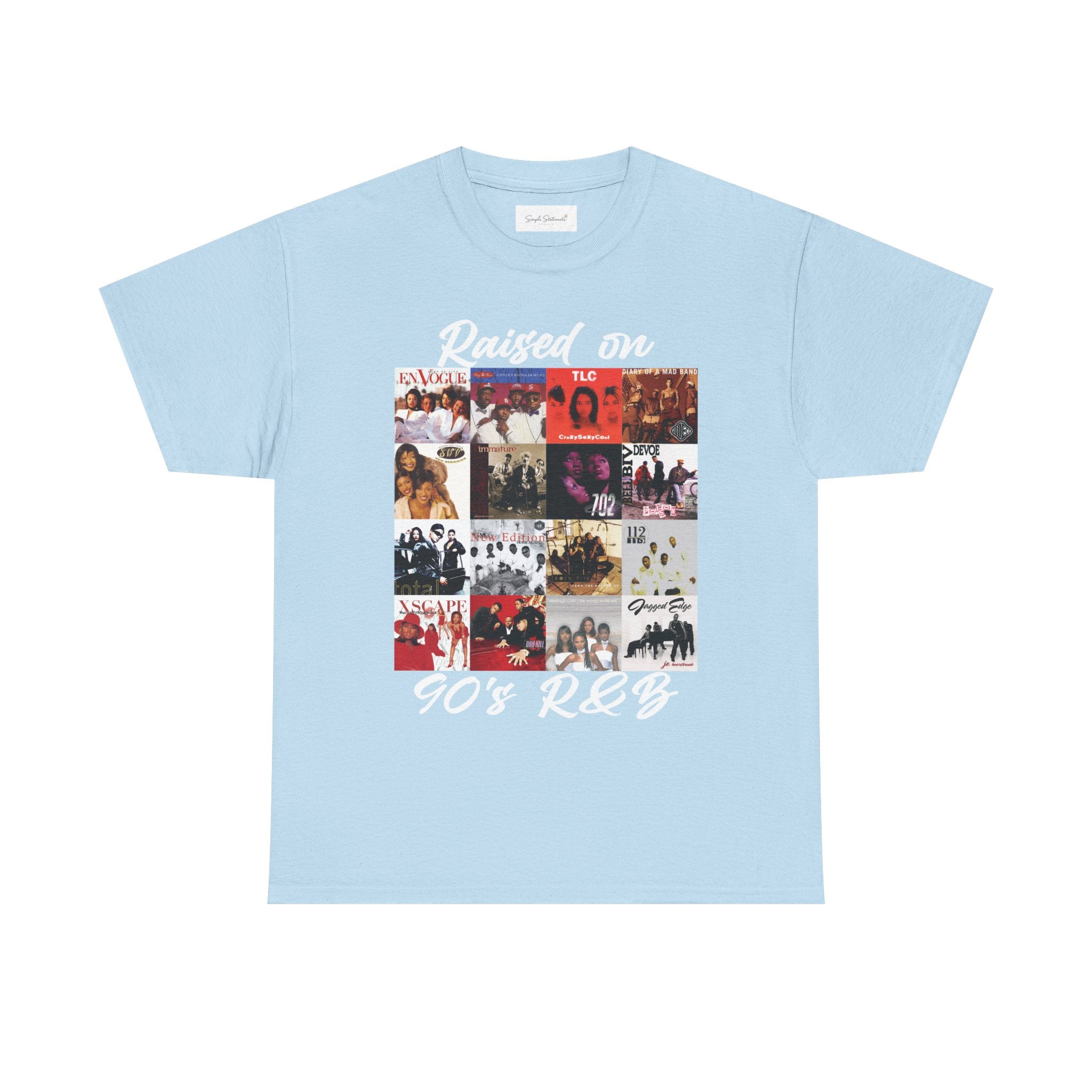 90s R&B Collage Tee – "Raised On 90's R&B" Retro Music T-Shirt