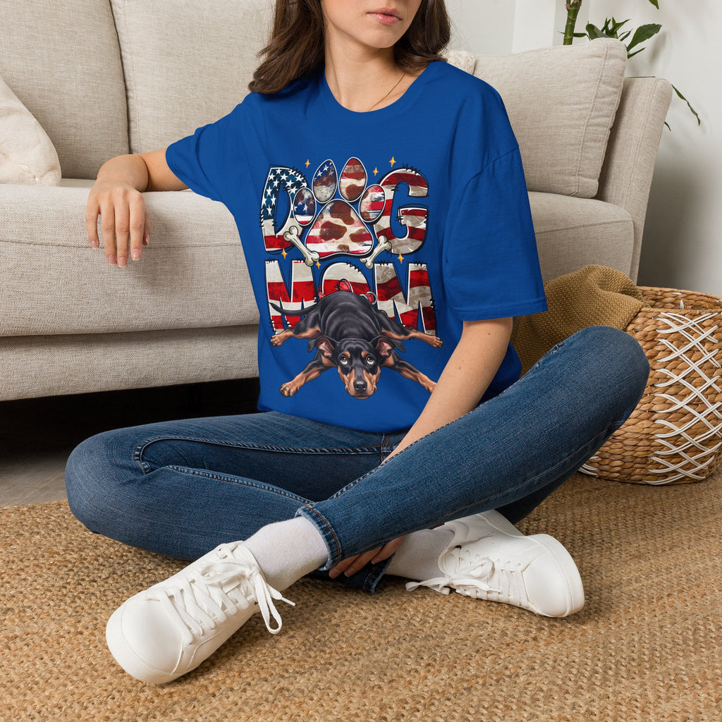 Dog Mom American Flag Paw T-Shirt — Patriotic Pet Lover Tee
