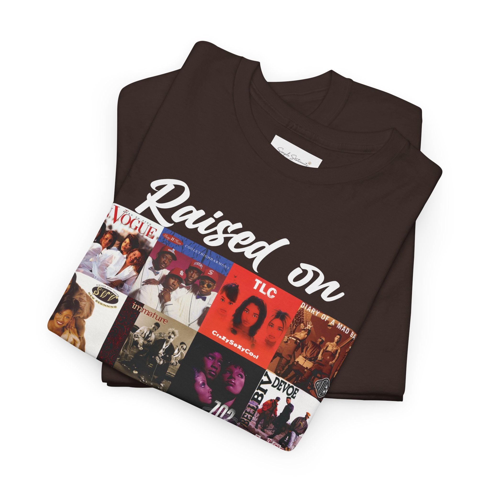 90s R&B Collage Tee – "Raised On 90's R&B" Retro Music T-Shirt
