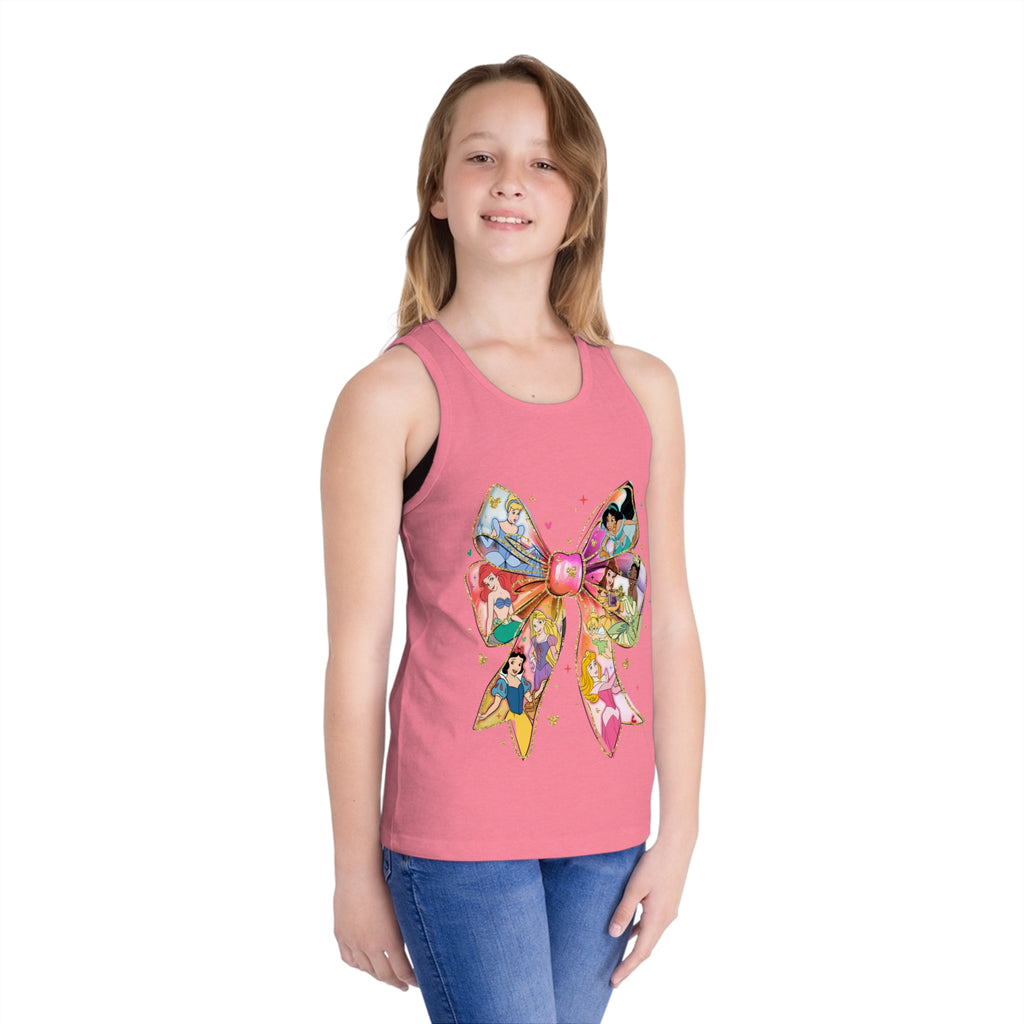 Princess Bow Kids Tank Top — Colorful Disney Princess Ribbon Graphic