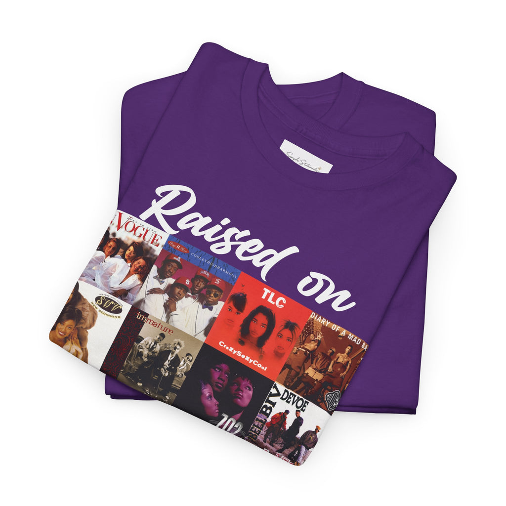 90s R&B Collage Tee – "Raised On 90's R&B" Retro Music T-Shirt