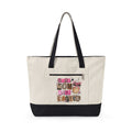 Canvas Tote — "Half Mom, Half Coffee" Cute Mom Tote Bag