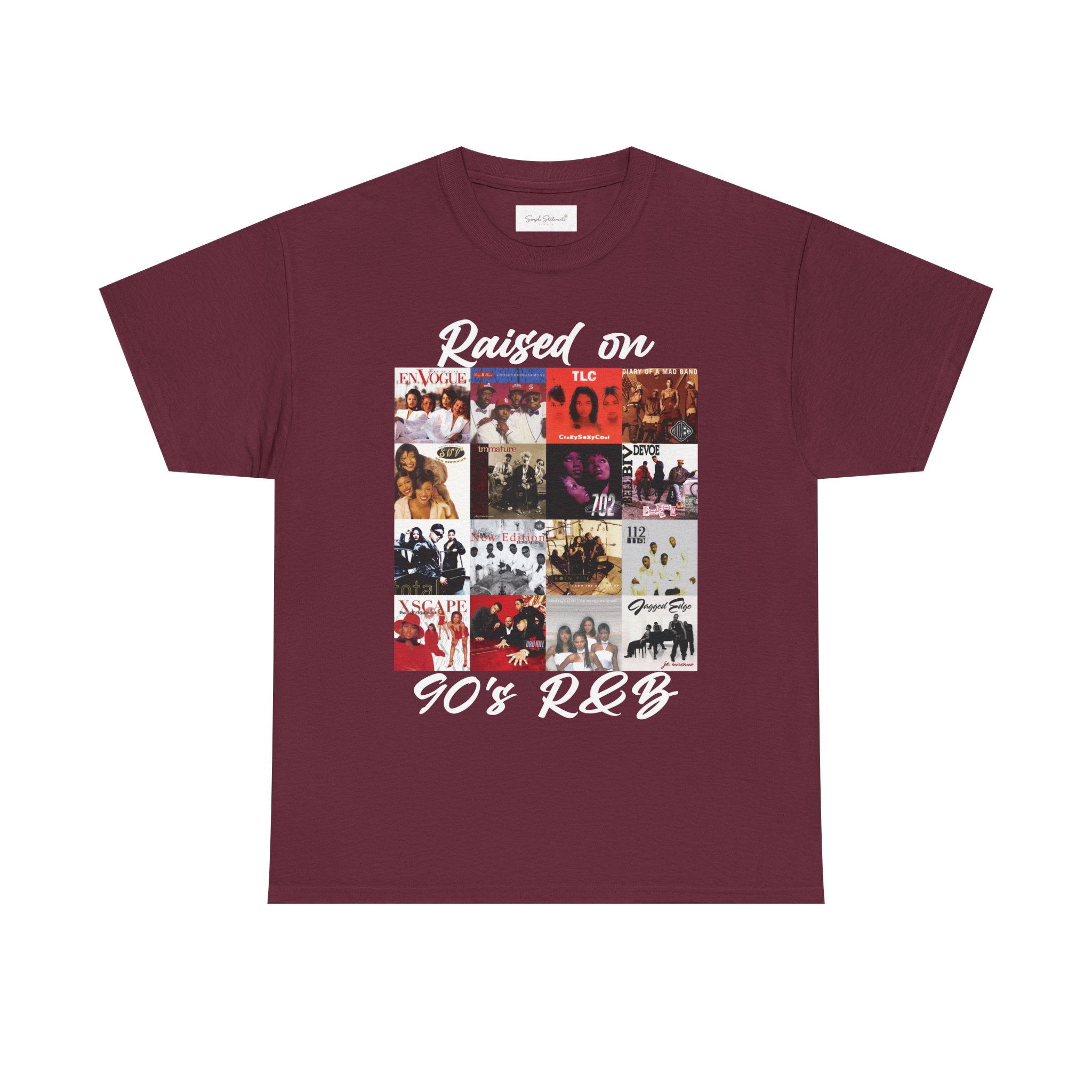 90s R&B Collage Tee – "Raised On 90's R&B" Retro Music T-Shirt
