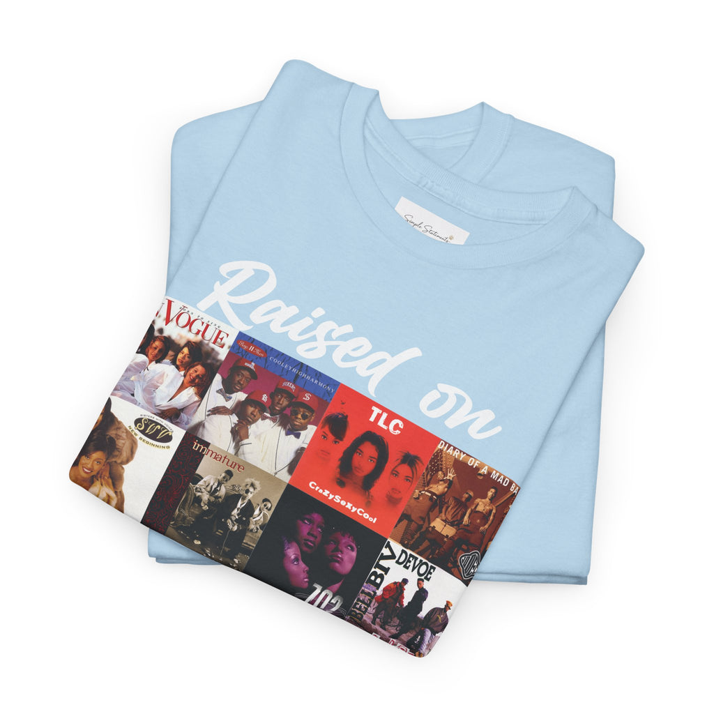 90s R&B Collage Tee – "Raised On 90's R&B" Retro Music T-Shirt