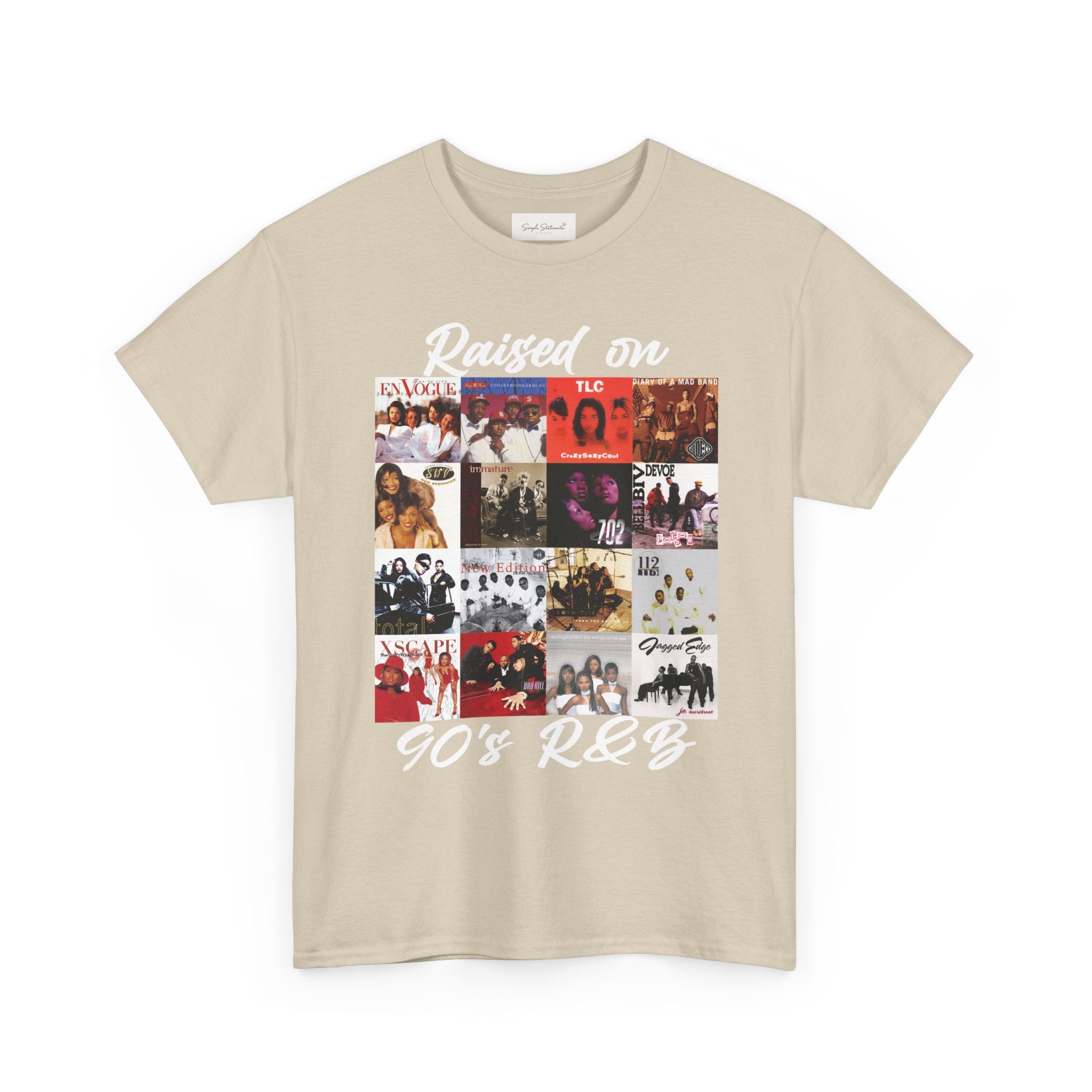 90s R&B Collage Tee – "Raised On 90's R&B" Retro Music T-Shirt