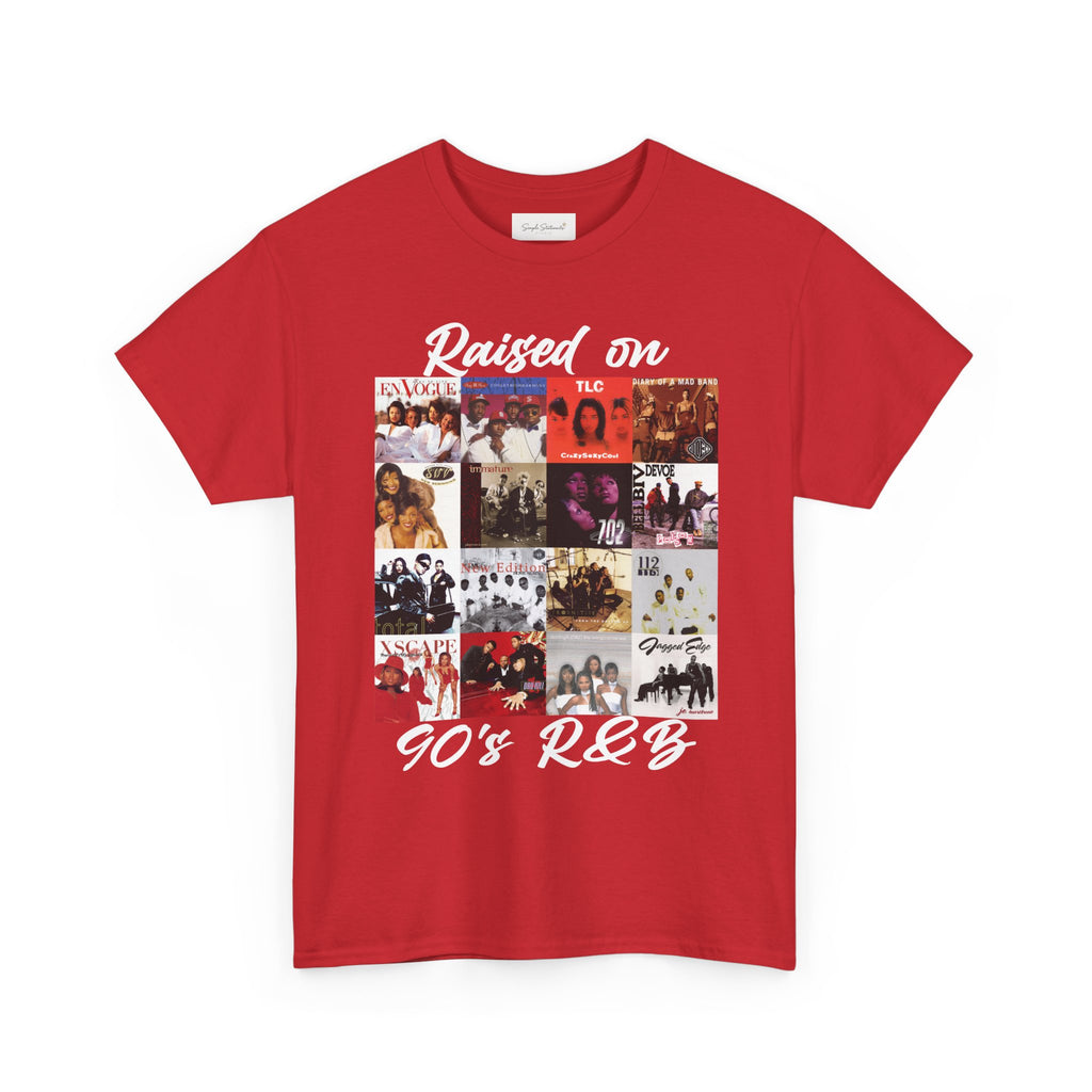 90s R&B Collage Tee – "Raised On 90's R&B" Retro Music T-Shirt