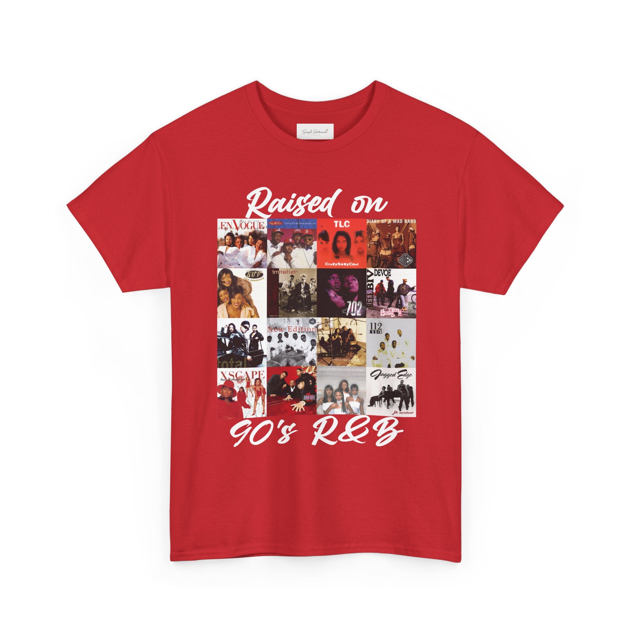 90s R&B Collage Tee – "Raised On 90's R&B" Retro Music T-Shirt