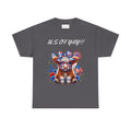 Patriotic Cow Graphic Tee - Cute USA Fourth of July Calf Design