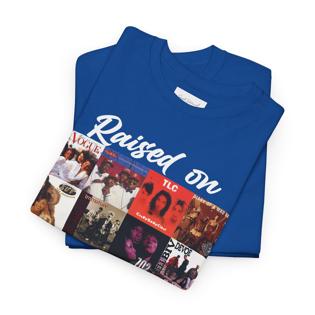 90s R&B Collage Tee – "Raised On 90's R&B" Retro Music T-Shirt