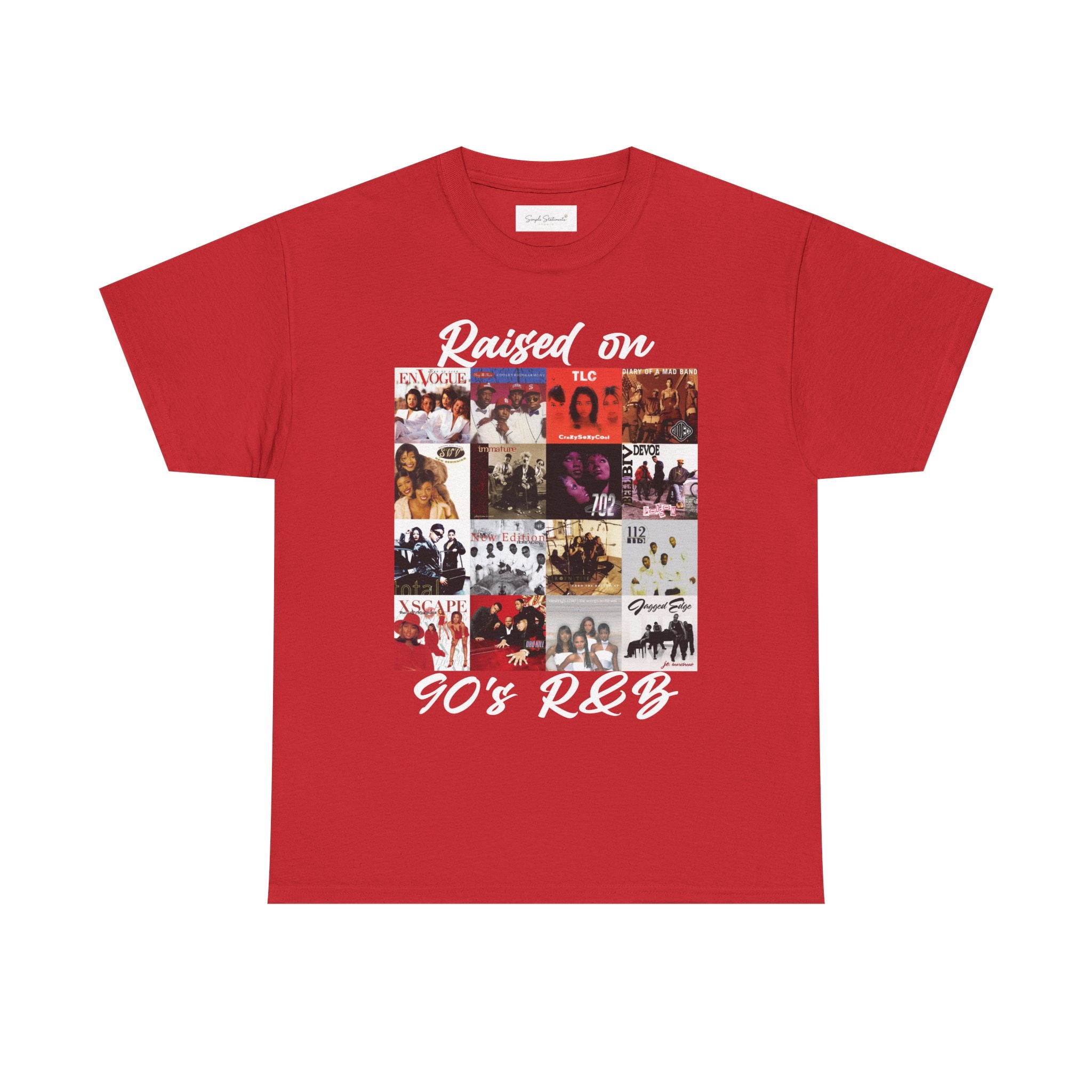 90s R&B Collage Tee – "Raised On 90's R&B" Retro Music T-Shirt