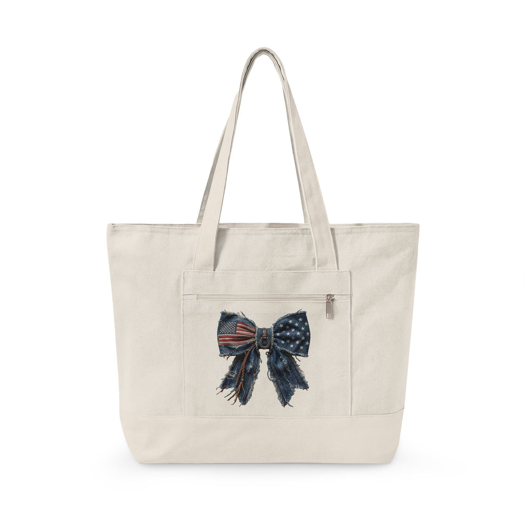 Zippered Canvas Tote