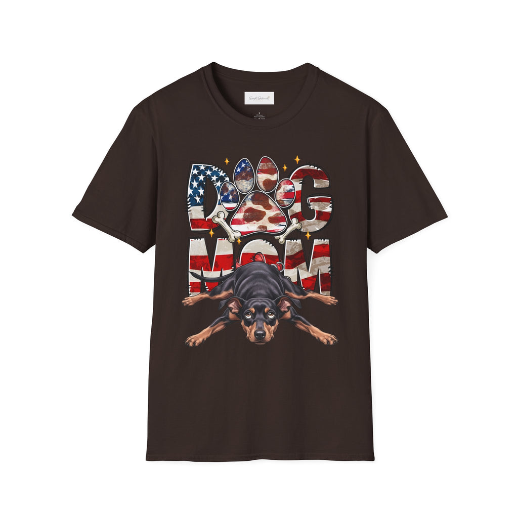 Dog Mom American Flag Paw T-Shirt — Patriotic Pet Lover Tee