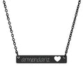 Engravable Cutout Heart Bar Necklace — Personalized Name Bar Pendant