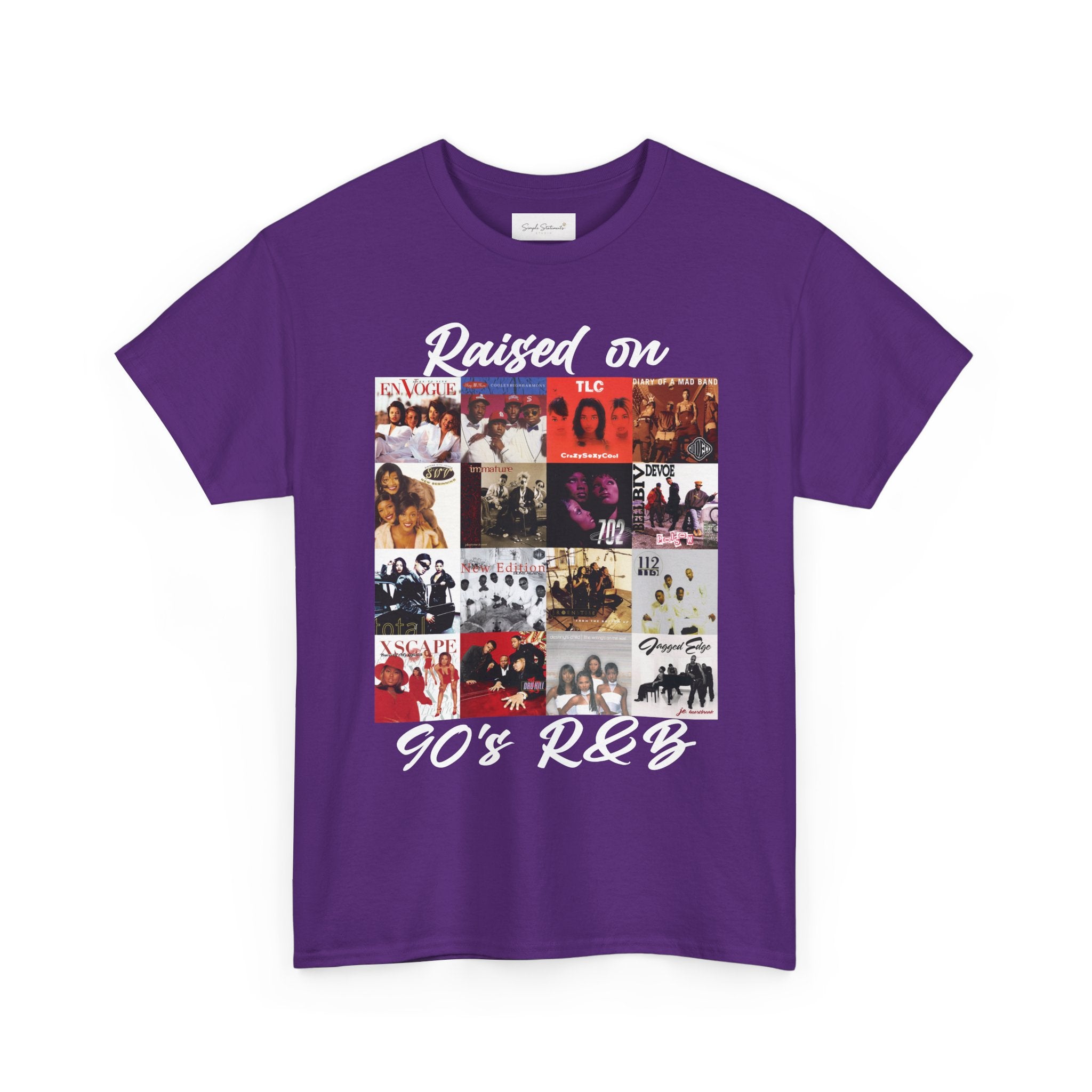 90s R&B Collage Tee – "Raised On 90's R&B" Retro Music T-Shirt