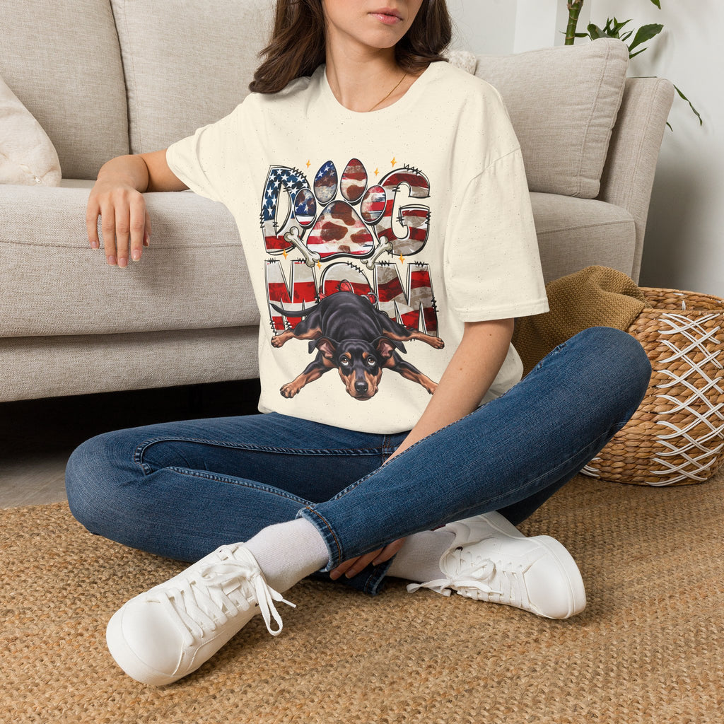 Dog Mom American Flag Paw T-Shirt — Patriotic Pet Lover Tee