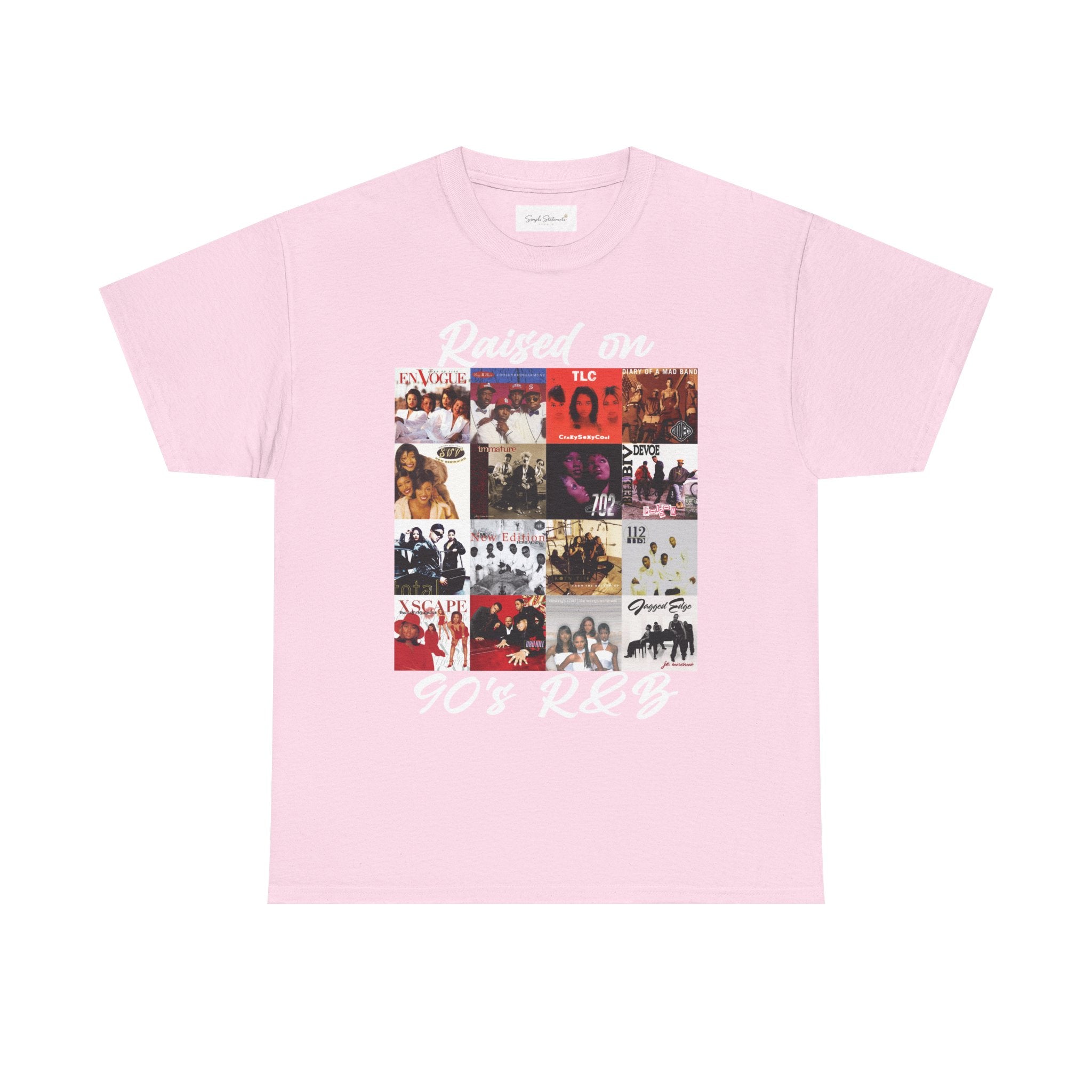 90s R&B Collage Tee – "Raised On 90's R&B" Retro Music T-Shirt