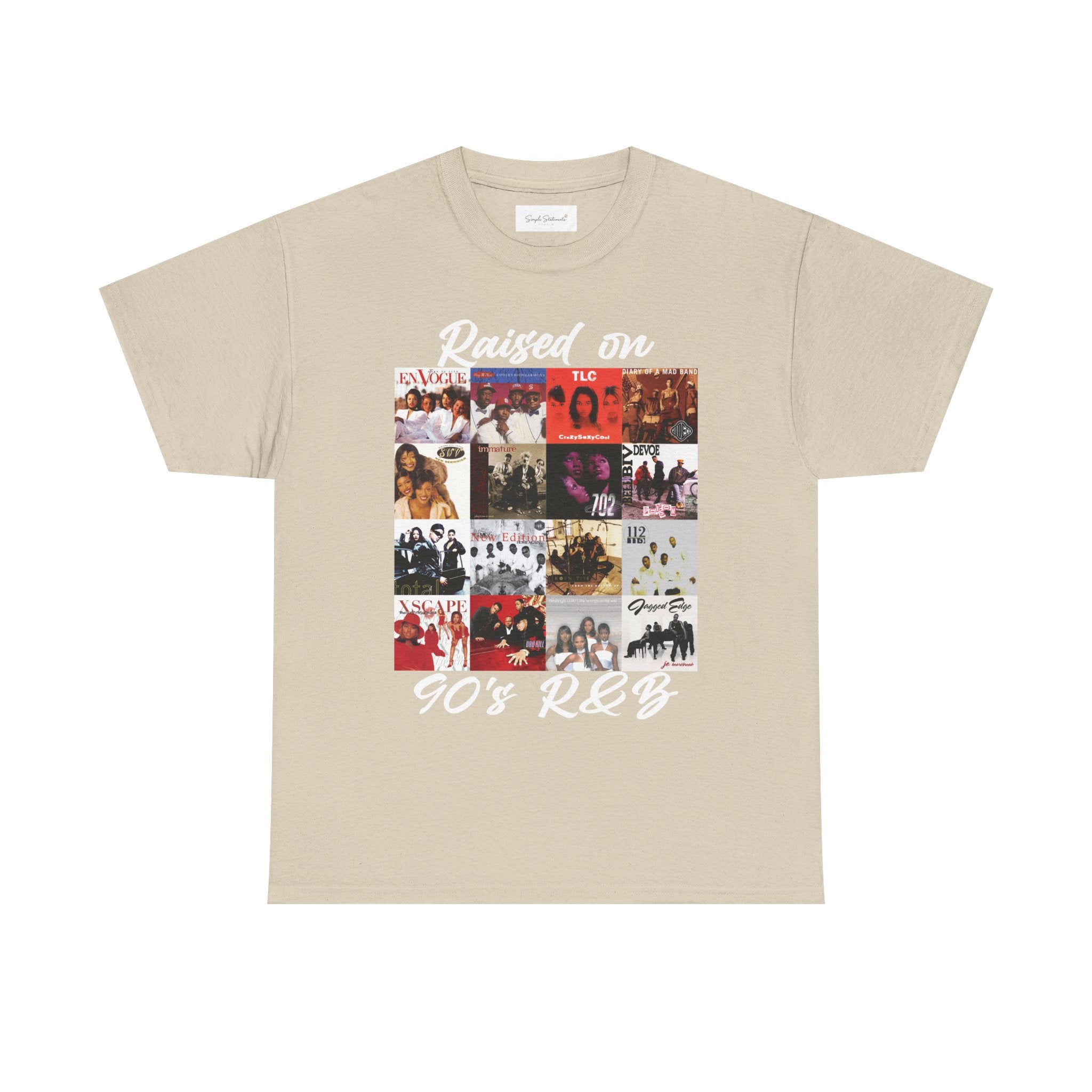 90s R&B Collage Tee – "Raised On 90's R&B" Retro Music T-Shirt