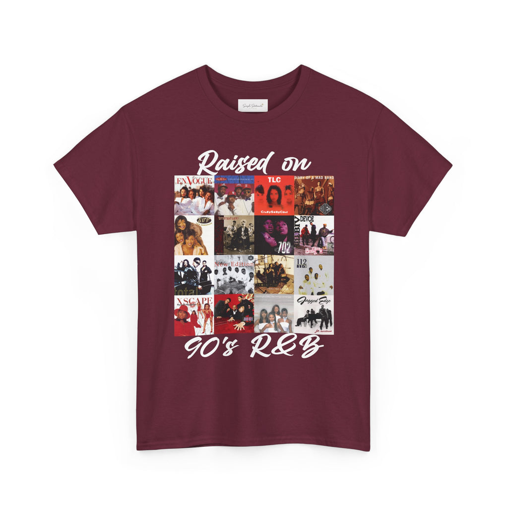 90s R&B Collage Tee – "Raised On 90's R&B" Retro Music T-Shirt