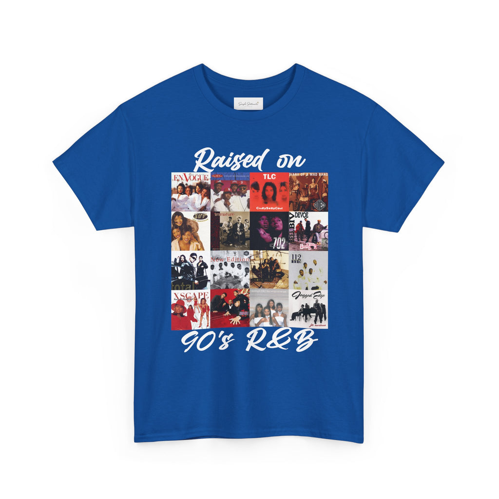 90s R&B Collage Tee – "Raised On 90's R&B" Retro Music T-Shirt