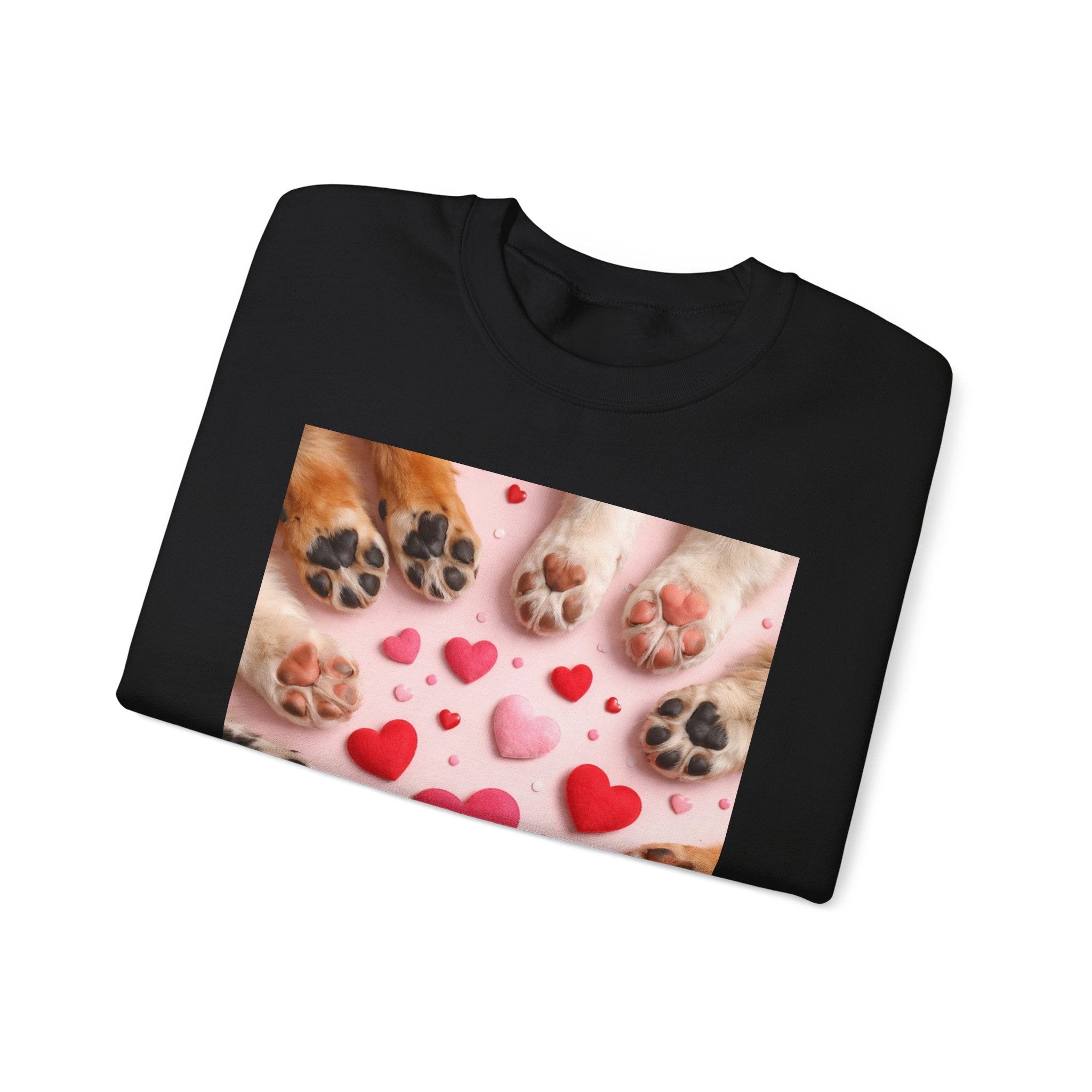 Pet Paw Hearts Sweatshirt – Cute Dog & Cat Paw Print Valentine Crewneck