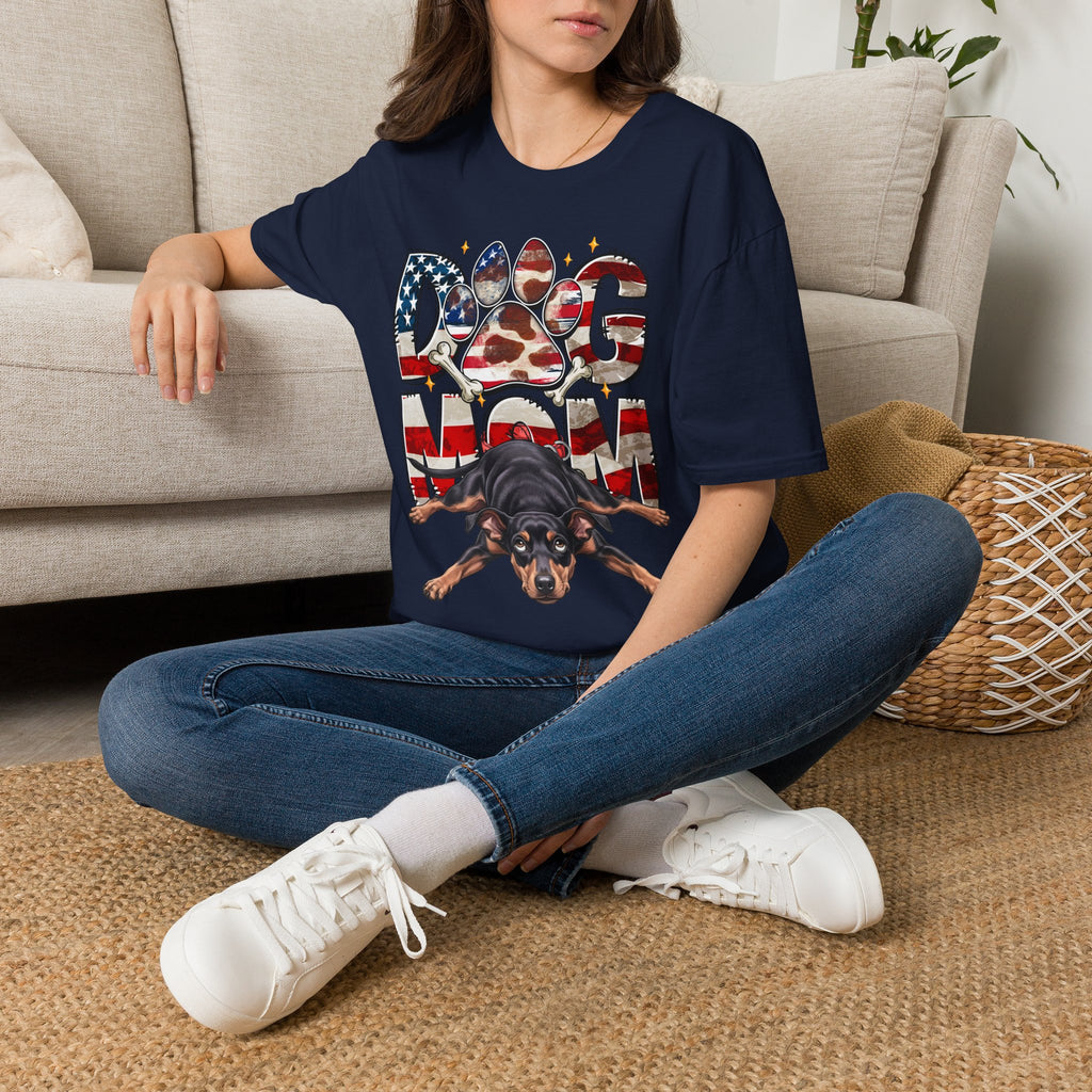 Dog Mom American Flag Paw T-Shirt — Patriotic Pet Lover Tee