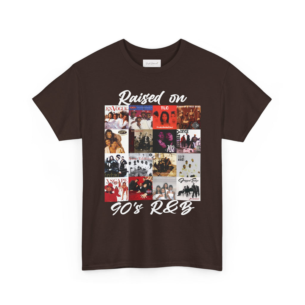 90s R&B Collage Tee – "Raised On 90's R&B" Retro Music T-Shirt