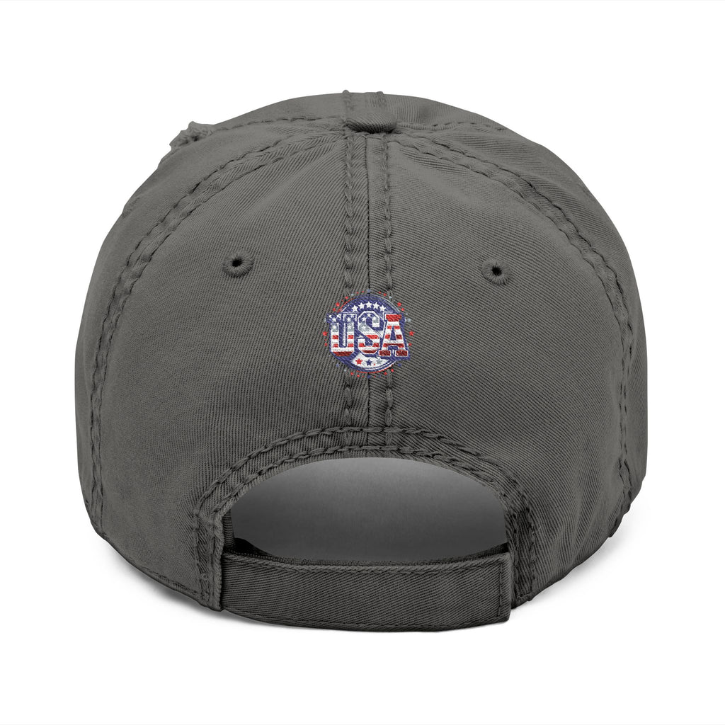 Patriotic Distressed Dad Hat — Embroidered American Flag Heart