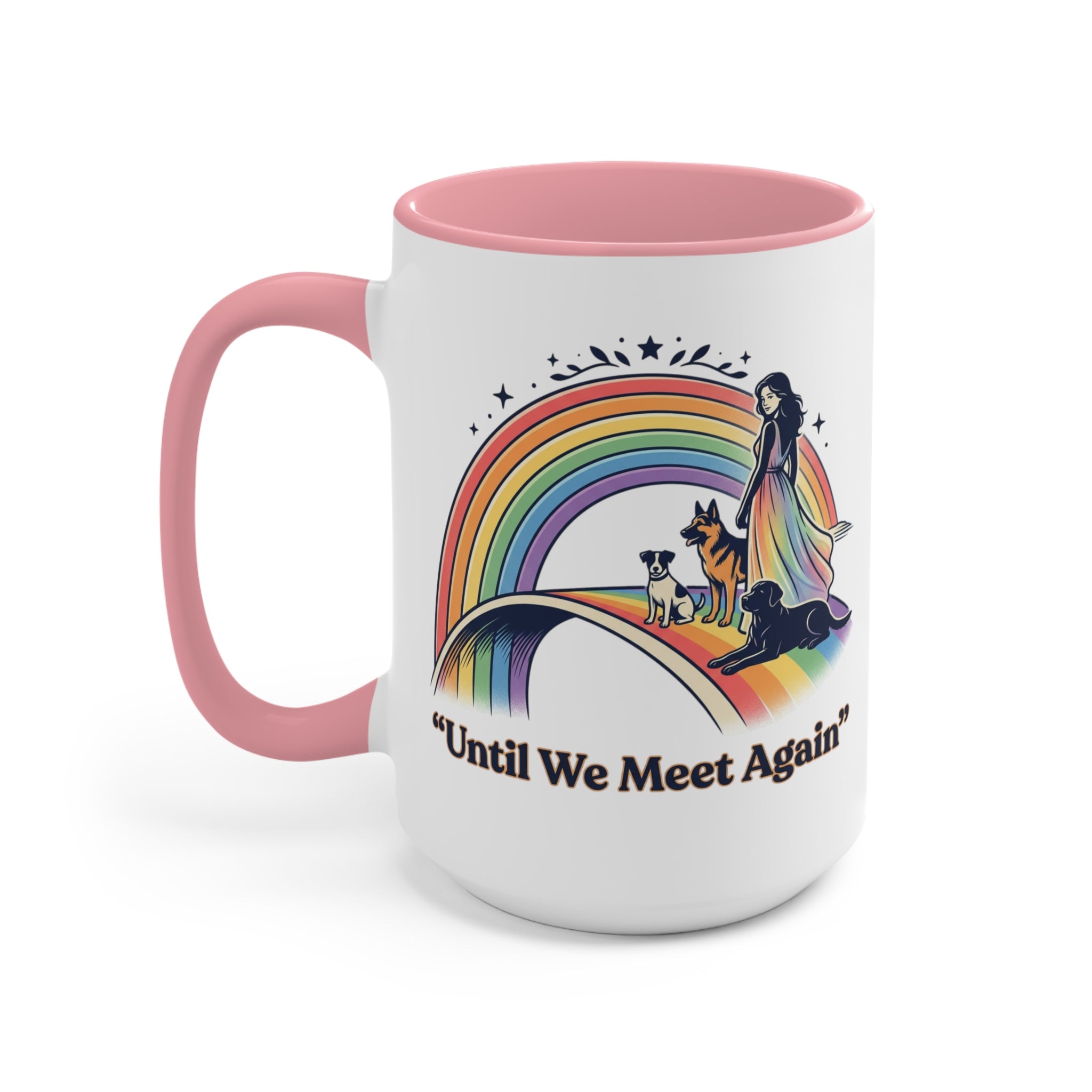 Rainbow Pet Memorial Mug — "Until We Meet Again" Accent Coffee Cup