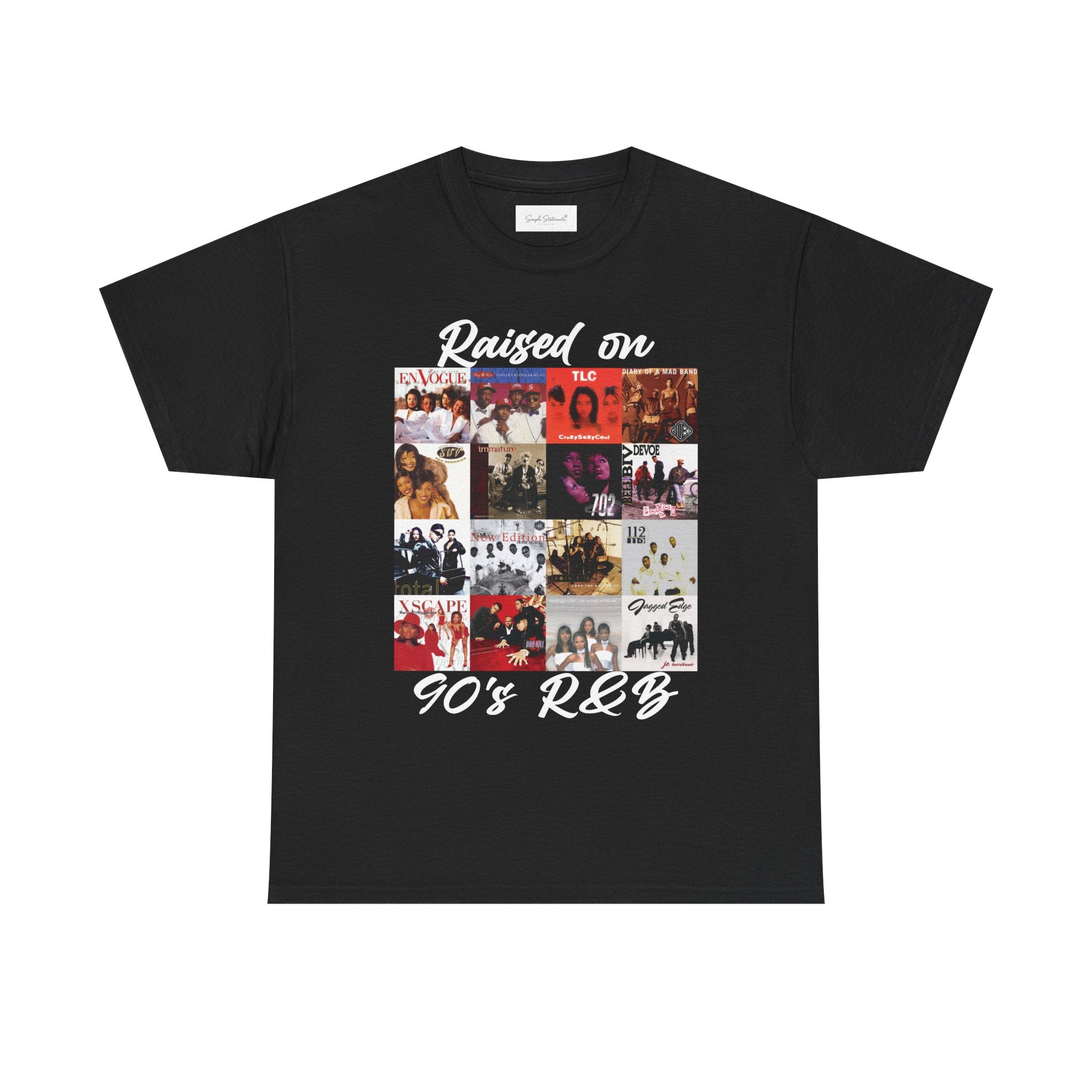 90s R&B Collage Tee – "Raised On 90's R&B" Retro Music T-Shirt
