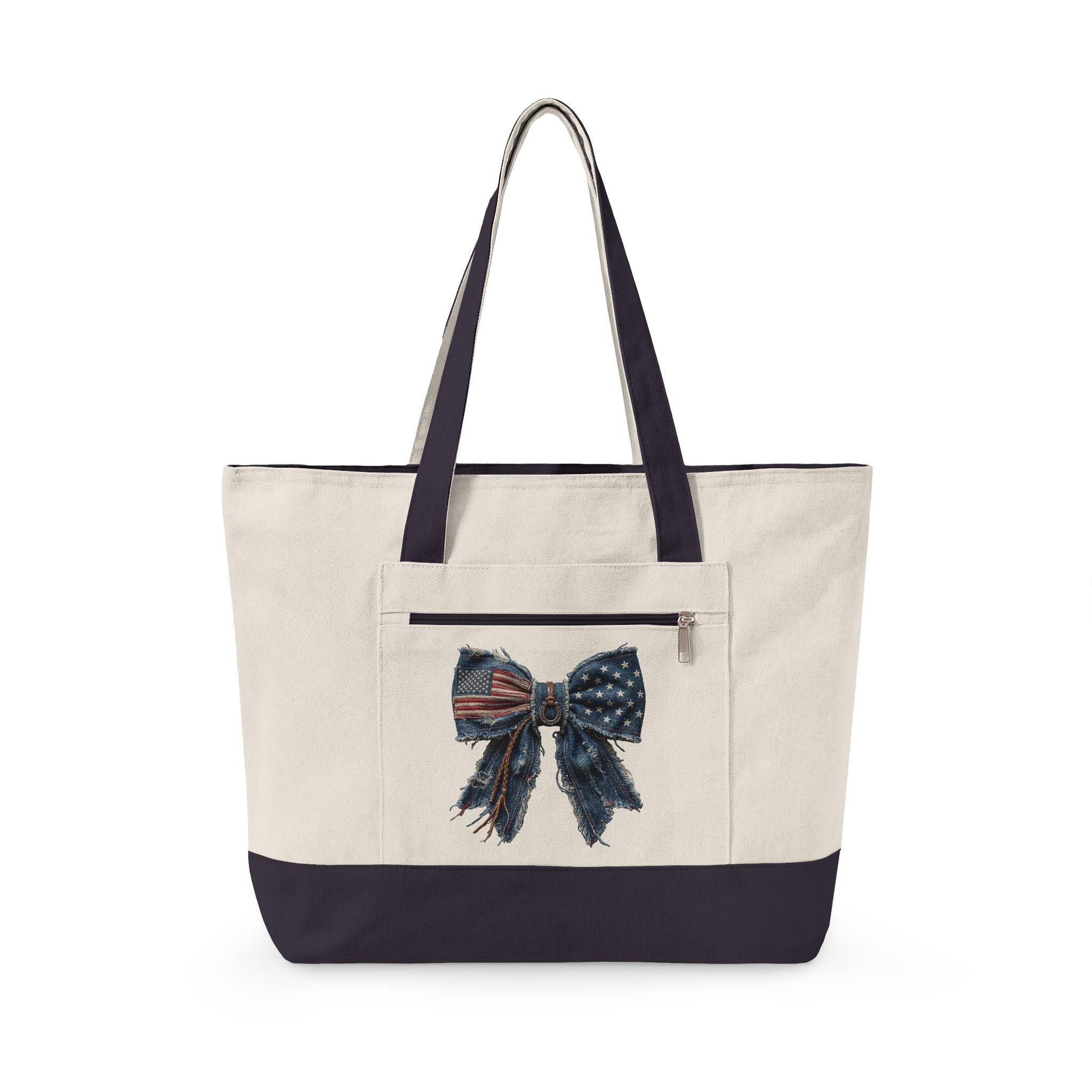 Zippered Canvas Tote