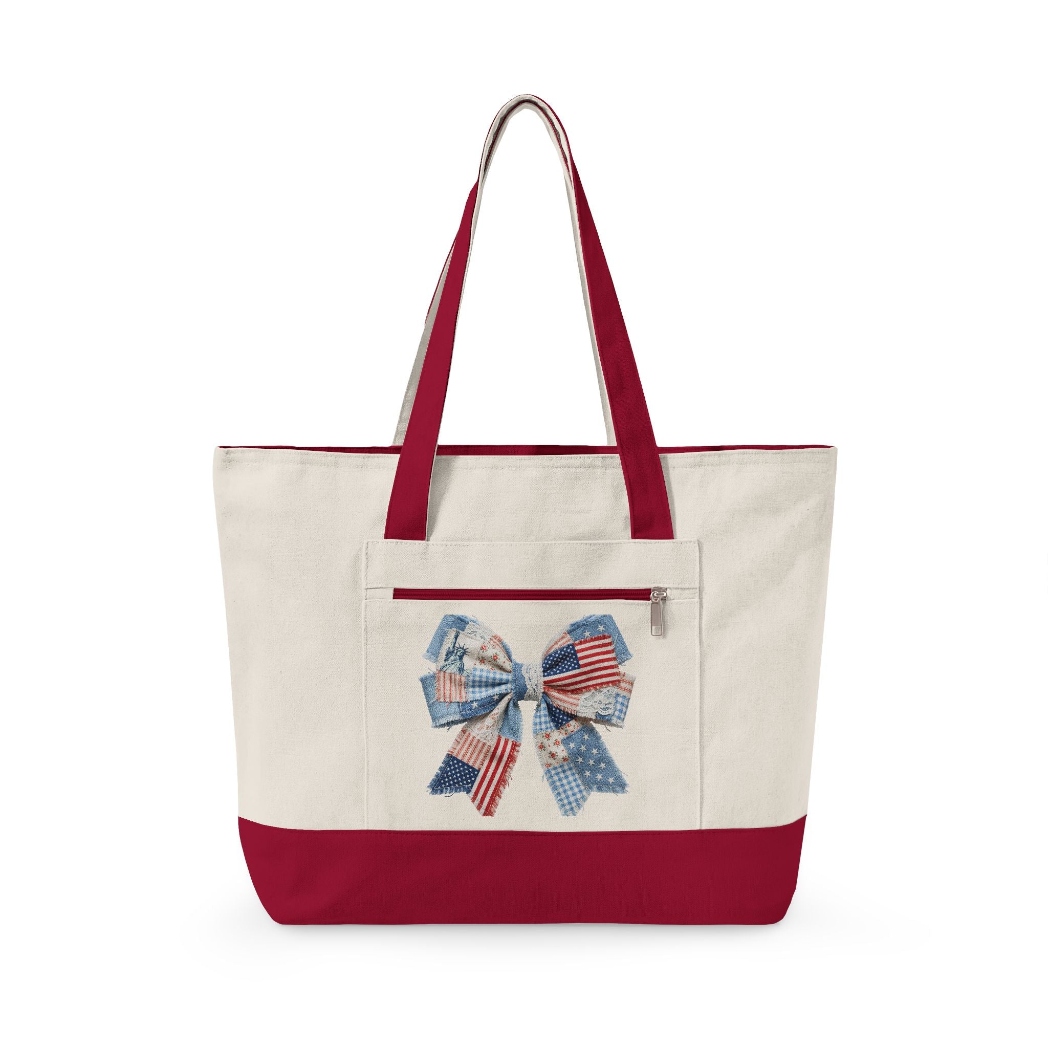 Zippered Canvas Tote