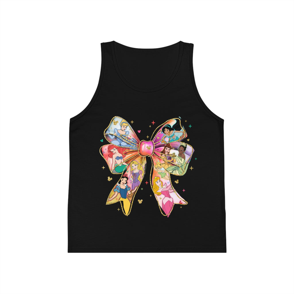 Princess Bow Kids Tank Top — Colorful Disney Princess Ribbon Graphic