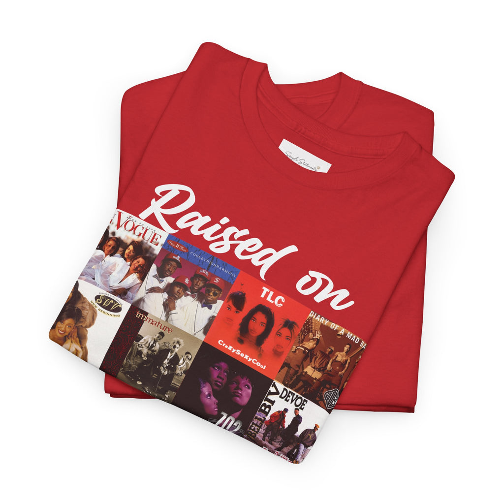 90s R&B Collage Tee – "Raised On 90's R&B" Retro Music T-Shirt