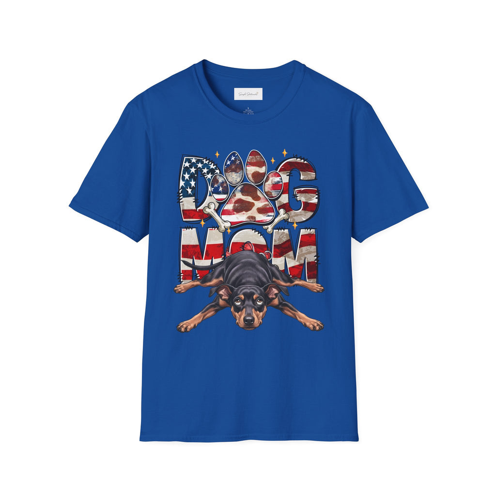 Dog Mom American Flag Paw T-Shirt — Patriotic Pet Lover Tee