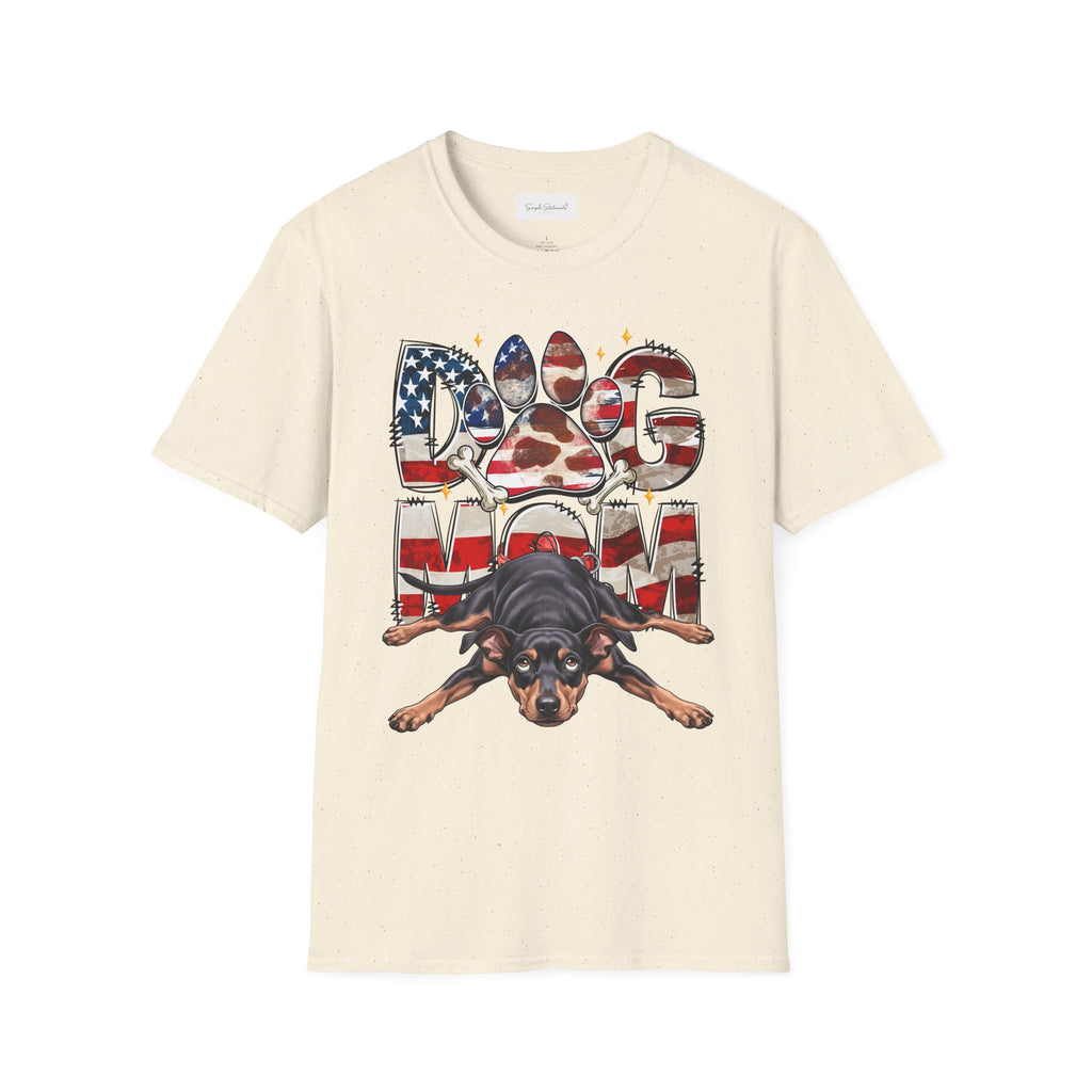 Dog Mom American Flag Paw T-Shirt — Patriotic Pet Lover Tee