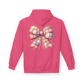 Patchwork Ribbon Teddy Hoodie — Cute Pastel Bow & Bear Pullover