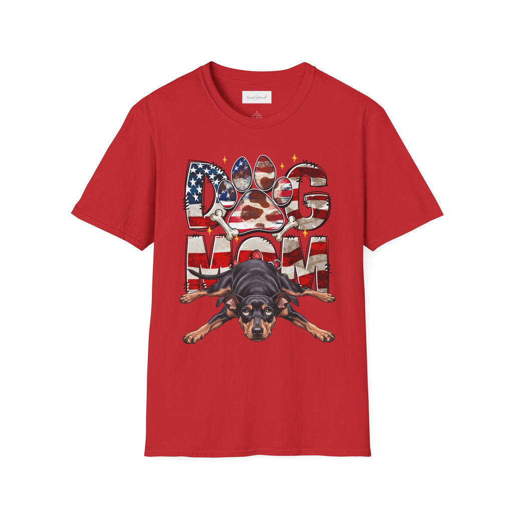 Dog Mom American Flag Paw T-Shirt — Patriotic Pet Lover Tee
