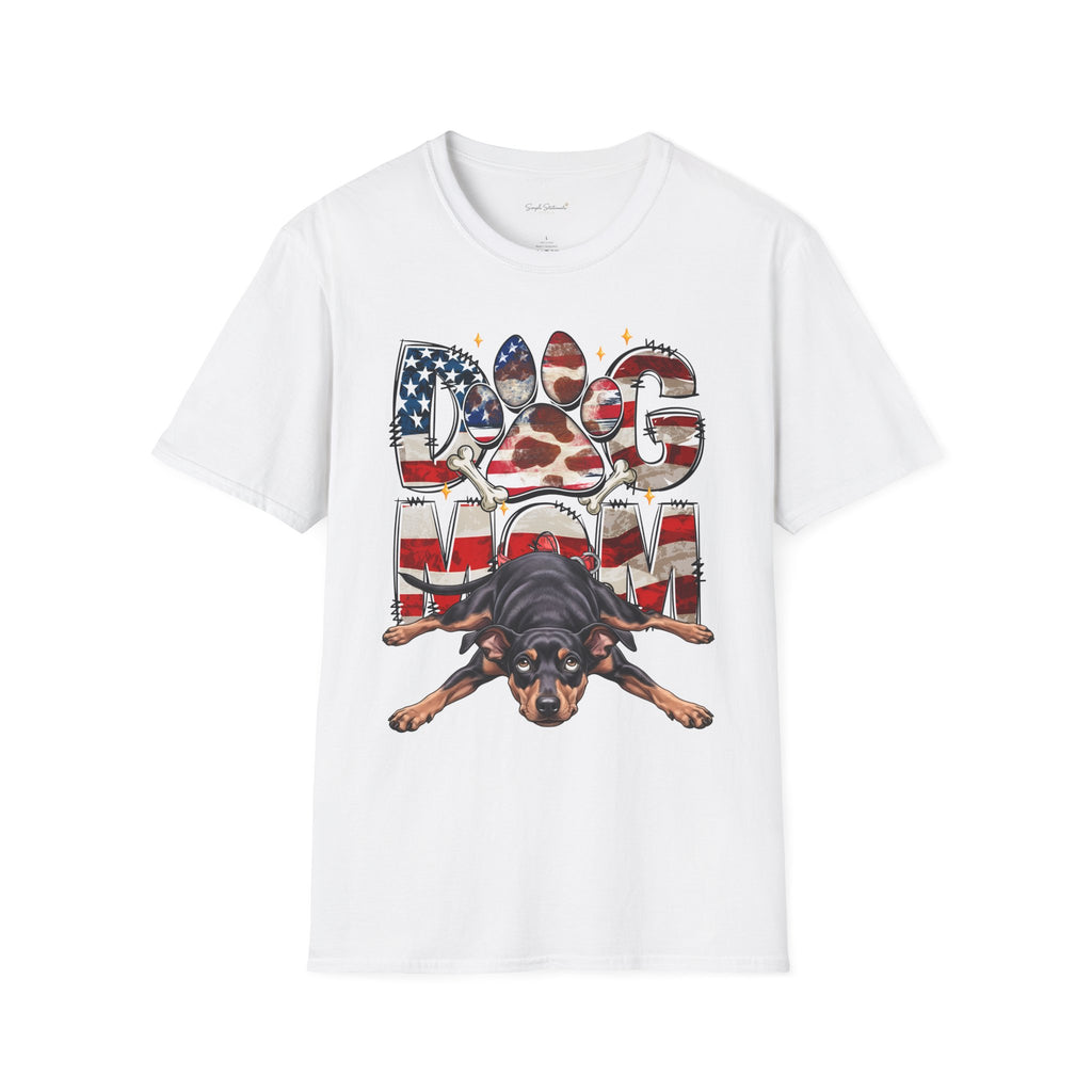 Dog Mom American Flag Paw T-Shirt — Patriotic Pet Lover Tee